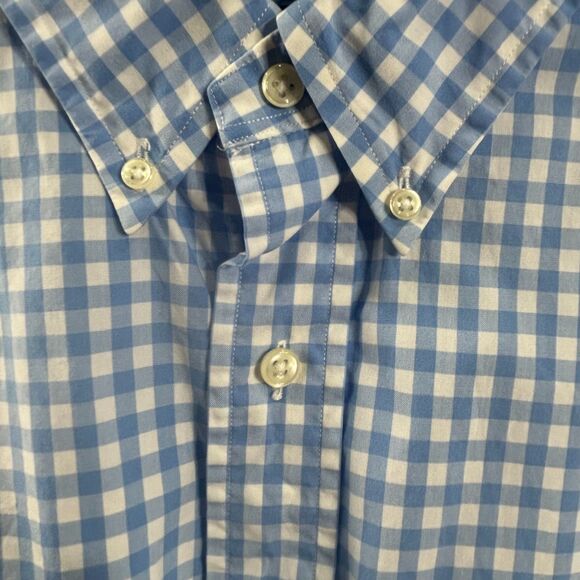 Ralph Lauren 5XB Polo Blue and White Shirt Pink Pony Big and Tall "Big" Button - Picture 2 of 14
